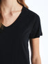 LC Waikiki V Neck Straight Short Sleeve Women T-Shirt
